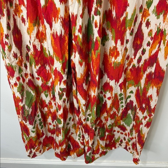 FATFACE Ines Orange Paradise Ikat Wide Leg Flowy Pants Size 8 - Picture 14 of 16